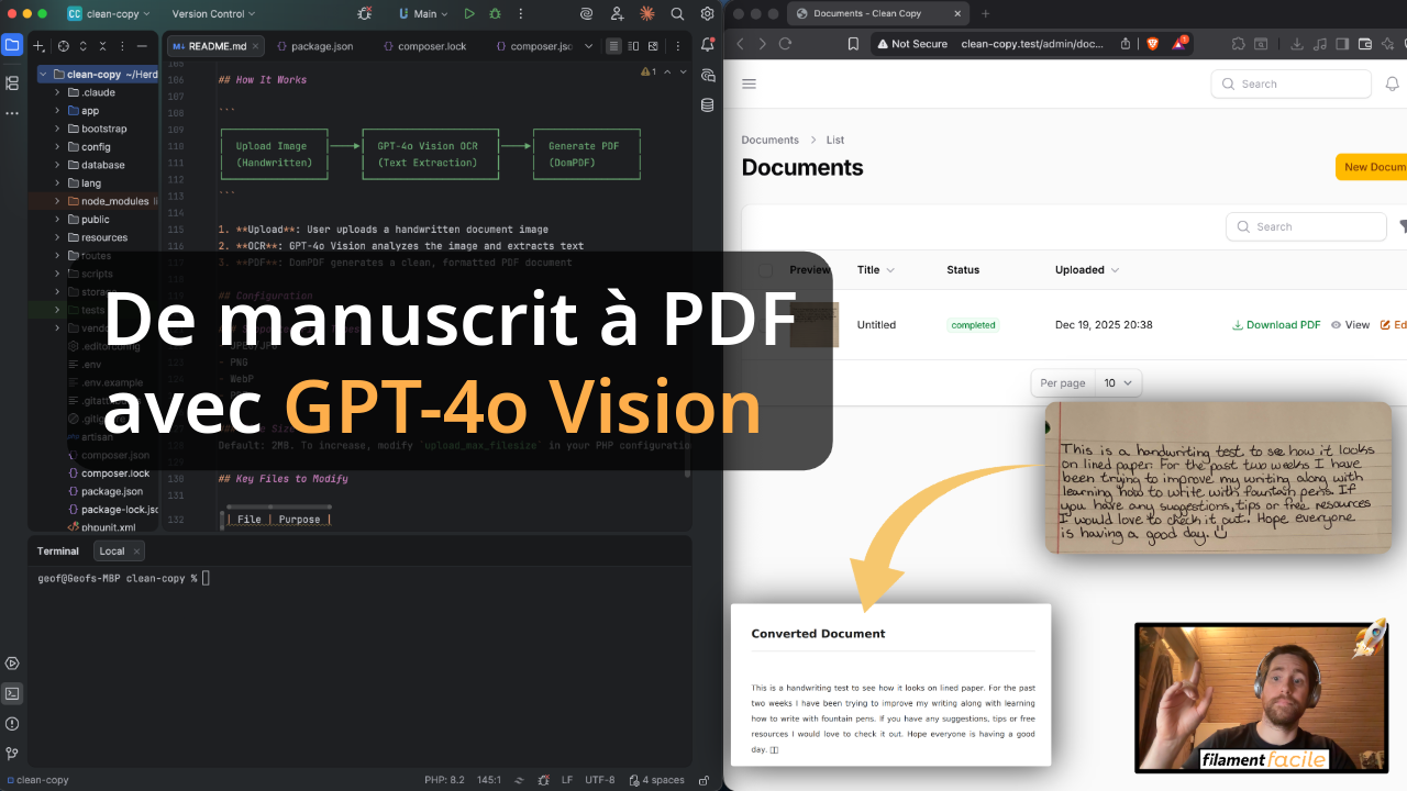 Convertir du manuscrit en PDF avec GPT-4o Vision et Laravel