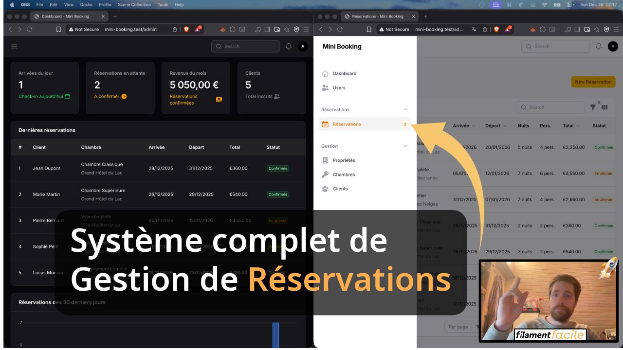 Créer un Système de Réservation avec Laravel Filament
